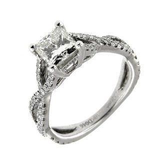 1.49 Ct Princess Cut Egl Certified Diamond Engagement Ring 18kt Jewelry