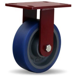 Hamilton Heavy Service Plate Caster, Rigid, Poly Soft Polyurethane Wheel, Precision Ball Bearing, 960 lbs Capacity, 6" Wheel Dia, 2" Wheel Width, 7 3/4" Mount Height, 6 1/2" Plate Length, 4 1/2" Plate Width Industrial & Scient