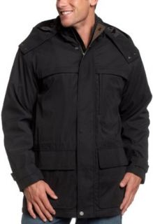 London Fog Men's 34" Bonded Micro Zip Out Parka, Black, Small at  Mens Clothing store