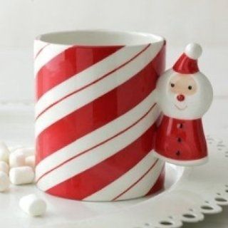 Hallmark Direct Imports Christmas 2012 DIR 937 Candy Cane Mug With Santa Handle  