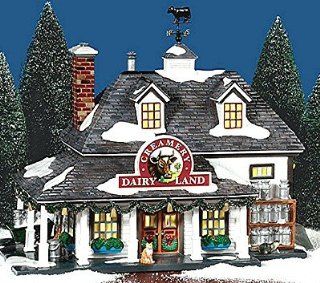 Department 56 the Original Snow Village Dairy Land Creamer   Holiday Collectible Buildings