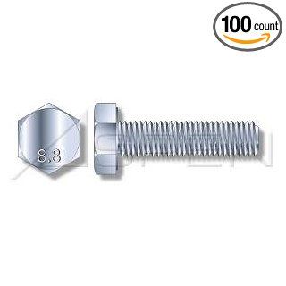 (100pcs) Metric DIN 961 M8X1X35 Fine Thread Hex Head Cap Screw with Full Thread Steel Zinc Plated Ships Free in USA Cap Screws And Hex Bolts