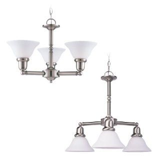 Sea Gull Lighting 39061BLE 962 Three Light Fluorescent Sussex Chandelier, Brushed Nickel Finish with Satin White Glass Shades    
