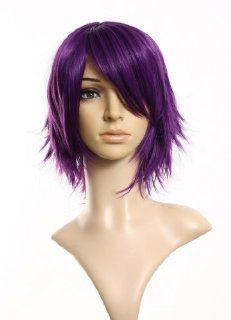 Cospiayland   C197 40cm layered filp out heat resist Theater Cosplay wig  Purple Health & Personal Care