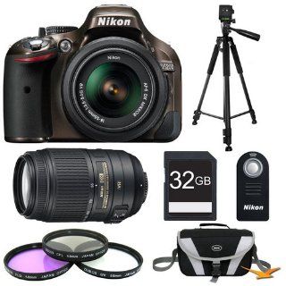 Nikon D5200 Bronze 32 GB SLR Camera with 18 55mm & 55 300mm VR Lens and Filters Bundle   Includes camera, 55 300mm NIKKOR Lens, 32GB Secure Digital SD Memory Card, Compact Deluxe Gadget Bag, ML L3 Remote Control, Filter Kit, and Tripod  Camera & P