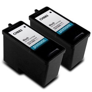 Printronic Remanufactured Ink Cartridge Replacement for 2 Pack CH883 Dell Series 7 High Yield Black (2 Black)   Dell 966 968 968w Electronics