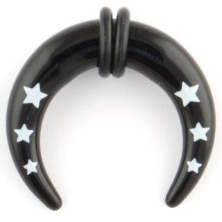 One Acrylic Star Pincher 6g Black Inc. Halftone Bodyworks Jewelry