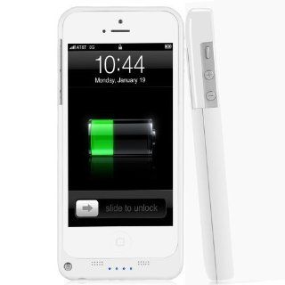 2200mAh Extended Battery Case Back Up Power Bank for iPhone 5 / 5S Back Up (iOS 7 or above Compatible) + Lightning Charging Port + Kick Stand + Slim Fit Slider Design + Full Body Protection + On/Off Switch LED Battery Level Indicator, Compatible with AT&am