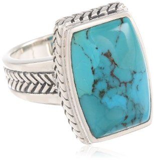 Barse "Basics" Genuine Turquoise Roped Ring Jewelry