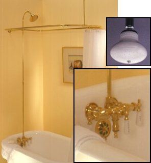Shower Enclosure Set w/ Porcelain Lever Faucet   57 x 31   Chrome   Shower Systems  