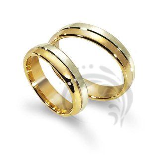 14k Yellow White Gold His and Hers Matching Wedding Rings 5 mm Jewelry