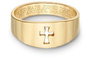 Romanesque Cross Bible Verse Ring Wedding Bands Jewelry