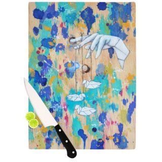 Kess InHouse Kira Crees Origami Strings Cutting Board, 11.5 by 15.75 Inch Kitchen & Dining