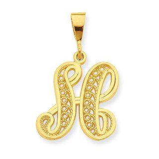 10k Initial H Charm, Best Quality Free Gift Box Satisfaction Guaranteed Jewelry