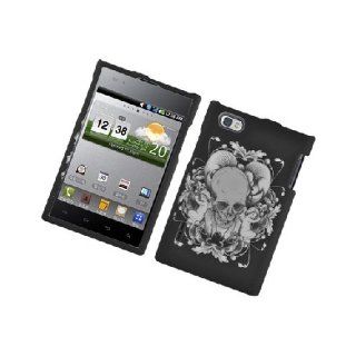 LG Intuition VS950 Optimus Vu P895 Black White Skull Angel Cover Case Cell Phones & Accessories