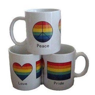 Gay Rainbow Sisters Gay Pride Coffee Mug Peace Love and Pride Mug Kitchen & Dining