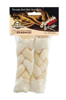 Rawhide Brand 6 Inch Vanilla Essence Braided Roll, 2 Pack, Shrink/Hdr  Pet Rawhide Treat Sticks 