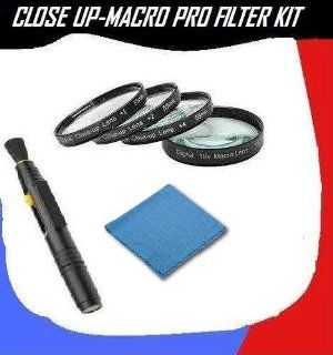 Close Up Macro Filter Kit For Canon EOS Rebel T1i 15.1 MP Digital SLR Camera + Microfiber Cleaning Cloth + Pro Lens Cleaning Pen  Camera Lens Filter Sets  Camera & Photo