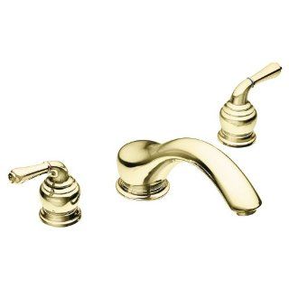 Moen KRTMO D T951P Monticello 8 7/8 Inch Roman Tub Faucet, Polished Brass   Bathtub Faucets  