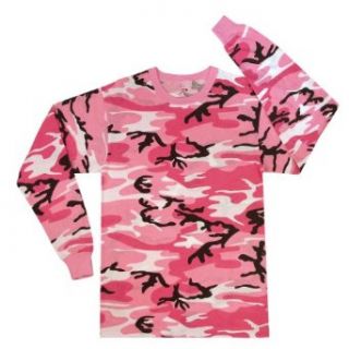 Mens Camouflage T Shirt   Long Sleeve, Pink Camo by Rothco Military Apparel Shirts Clothing