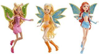 Winx Club Exclusive Charmix Doll Set of 3 with Wings (Bloom, Stella, Flora) Toys & Games