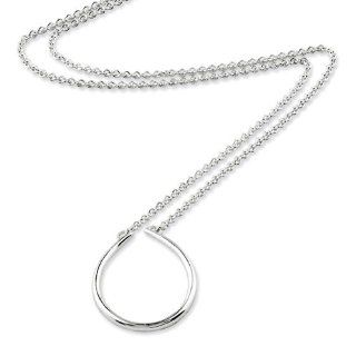 Sterling Silver 17inch Polished Oval Charm Holder Necklace. Metal Wt  5.19g Jewelry