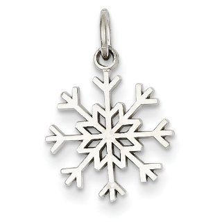 14k White Gold Snowflake Charm, Best Quality Free Gift Box Satisfaction Guaranteed Jewelry