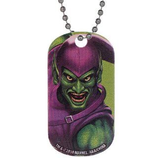 Stainless Steel Marvel Dog Tag with Bead Chain   Green Goblin