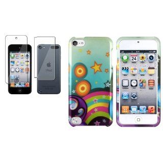 CommonByte Star Rainbow Rubber Hard Case+Full Body Protector For iPod Touch 5 5th 5G Gen   Players & Accessories