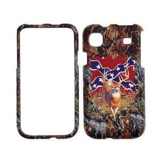 Samsung T959/ Vibrant   Deer on Flag & Dry Leaves background Snap On Cover, Hard Plastic Case, Protector   Retail Packaged Cell Phones & Accessories