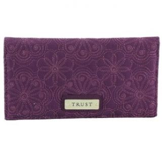 Purple Floral Embroidered Checkbook Cover   "Trust" Checkbook Cases
