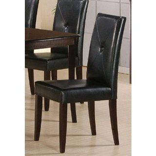 Set of 2 Contemporary Bycast Leather Parson Dining Chairs  