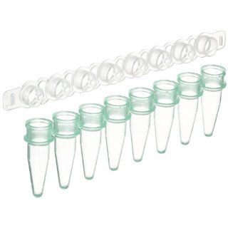MBP Green 8 Strip Thin Wall PCR Tubes with Dome Cap, 0.2ml Capacity (Pack of 960) Science Lab Pcr Tubes