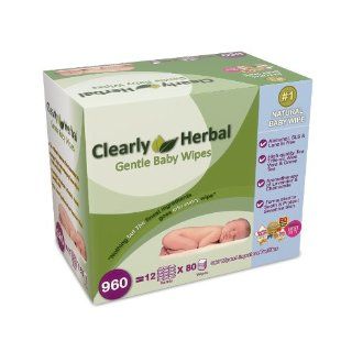 Clearly Herbal   Voted the #1 Natural Baby Wipes in the World   Looking for a Healthier and Safer Alternative?   Helps Reduce and Eliminate Diaper Rash   Natural Herbal Sensitive Baby Wipes   960 Wipes (12 Pack) 80 Count   MONEY BACK GUARANTEE Health &