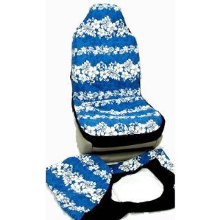 Hawaiian Car Seat Covers, Blue Blue Flower, set of 2 Front Bucket seat covers, Made in Hawaii USA Automotive
