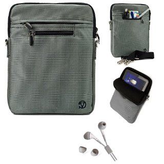 SumacLife Hydei Edition Silver Grey Nylon Sleeve Carrying Case with Removable Shoulder Strap for Toshiba Excite X10 / Toshiba AT200 10.1 inch Android Tablet + Black Headphone Computers & Accessories