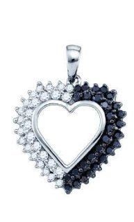 10KT White Gold 0.52 CTW Diamond Ladies HEART Pendant Vishal Jewelry Jewelry