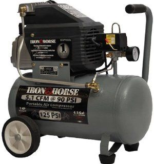Iron Horse IHHP1065L 6.5 Gallon 125 PSI Max Electric Compressor   Automotive Air Compressors  