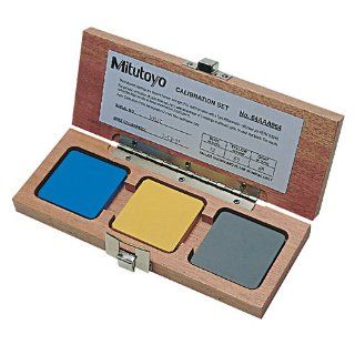 Mitutoyo 64AAA964 Calibration Set For Shore A Scales With Nominal 30, 60, And 90 Blocks Included, With Mahogany Case Hardness Testing Blocks