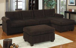 Inland Empire Furniture Annabel Chocolate Corduroy 2 Piece Sectional   Sofas