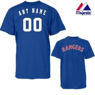 Texas Rangers Personalized Custom (Add Name & Number) 100% Cotton T Shirt Replica Major League Baseball Jersey  Sports Fan Jerseys  Sports & Outdoors