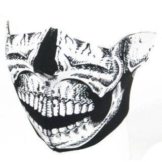 New Black & White Skull Neoprene Half Face Mask Muzzle Motorcycle Nose Mouth Clothing