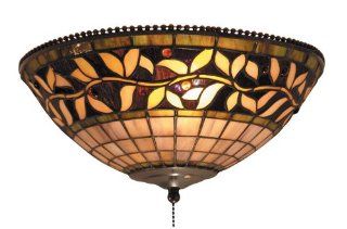 Landmark 990 G English Ivy 2 Light Fan Kit/Ceiling Mount, 4 1/2 Inch, Tiffany Bronze   Flush Mount Ceiling Light Fixtures  