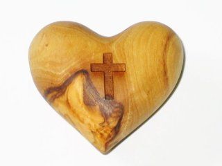 200 Carved Heart with Etched Cross Bulk Wholesale Lot Olive Wood Bethlehem Holy Land  Other Products  