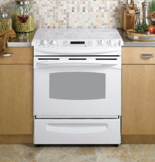 GE PS968TPWW Profile 30" White Electric Slide In Smoothtop Range   Convection Appliances