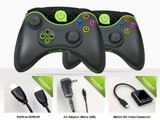 Green Throttle Atlas 2 Player Bundle (MHL Connector + USB AC Adapter + 6ft HDMI to HDMI cable) Includes 2 Wireless Bluetooth Controller for Android Games on Smartphones and Tablets Electronics