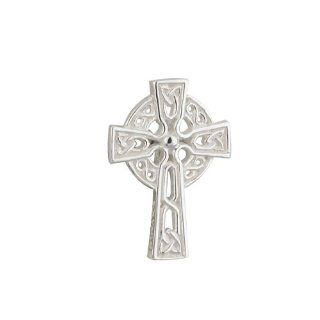 Sterling Silver Small Celtic Cross Clutch Pin Made in Ireland Jewelry