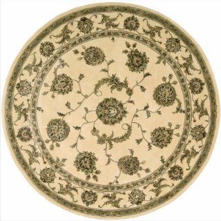 Nourison 2000 2022 Round Rug, Ivory, 6.0 Feet by 6.0 Feet   Hand Tufted Rugs