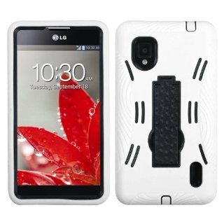 Sprint LG Optimus G LS970 Black with White Protective Cover with Built in Stand Cell Phones & Accessories