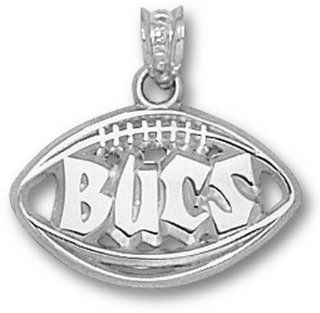 NFL Tampa Bay Buccaneers Pierced Football Pendant   Sterling Silver Jewelry